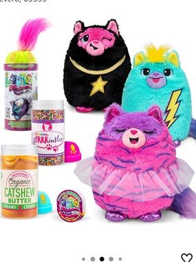 7 each Basic Fun Misfittens Cats - Surprise Collectible Plush - Series 3